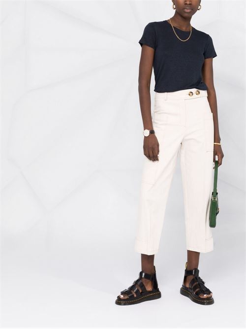 T-shirt donna Majestic Filatures girocollo marine MAJESTIC FILATURES | E26M011FTS162003